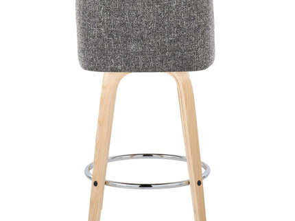 Toriano - Contemporary Fixed-Height Counter Stool With Swivel And Round Footrest (Set of 2)
