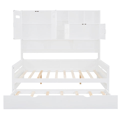 Daybed With All-In-One Cabinet And Shelf