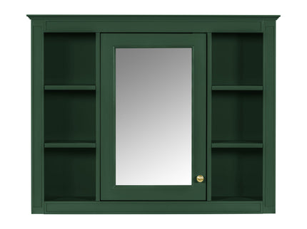 Wall Mounted Medicine Cabinet With Mirror, Storage Cabinet Featuring 6 Open Shelves And Adjustable Interior