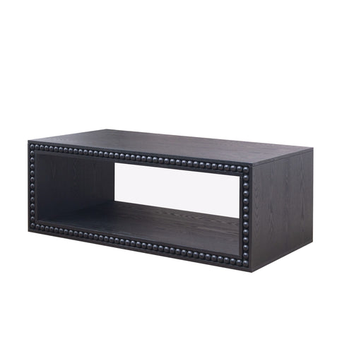 Beaded Edge Coffee Table With Open Storage Shelf