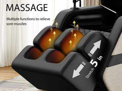 Massage Chair Recliner With Zero Gravity With Full Body Air Pressure - Black / Blue / Gold