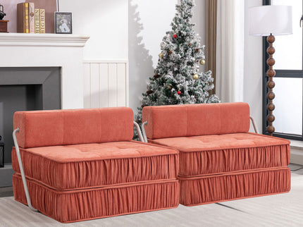 Folding Sofa With Removable Back Cushion, Convertible Futon Sleeper Chair