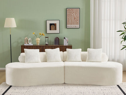 Modern Curved Sofa With Pillows