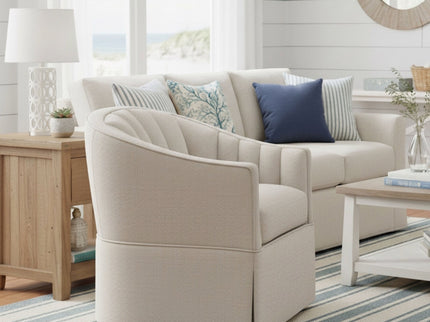 Solitude - Skirted Swivel Accent Chair With Hemp Like
