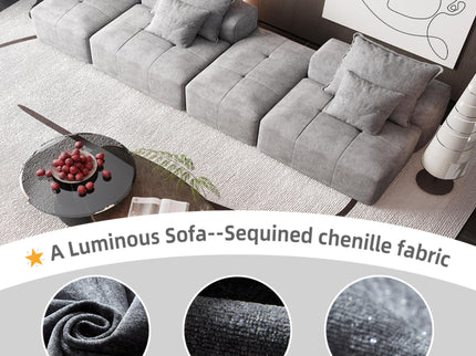 Modern Oversized Diy Combination Modular Sectional Sofa With Pillows