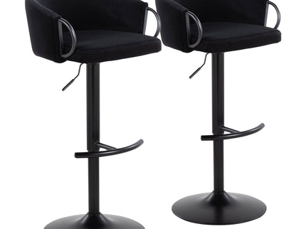 Claire - Contemporary Adjustable Barstool With Swivel With Rounded T Footrest (Set of 2)
