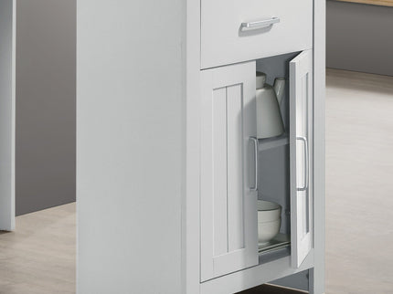 Alonzo - Small Space Counter Height Dining Table With Cabinet, Drawer, And 2 Ergonomic Counter Stools (Set of 3)