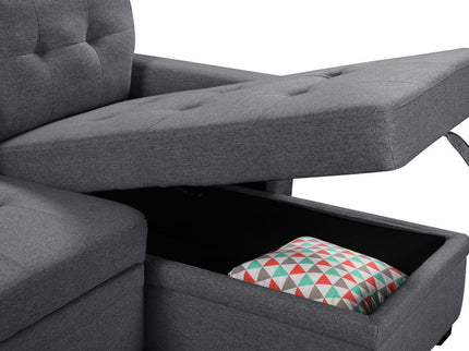 Ashlyn - Reversible Sleeper Sectional Sofa With Storage Chaise, USB Charging Ports And Pocket