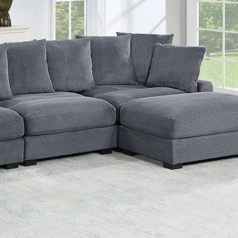 5 Piece Modular Sectional Set Couch With LAF & RAF Chairs, Living Room Furniture - Dark Gray