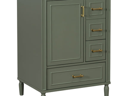 Modern Bathroom Vanity With Sink, Soft Close Doors, 3 Drawers