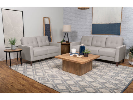 Harvey - 2 Piece Upholstered Tufted Sofa Set - Beige