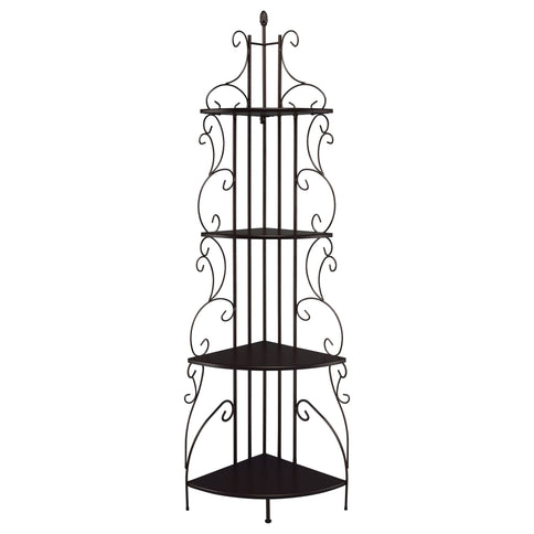 4 Shelf Corner Bookcase - Cappuccino
