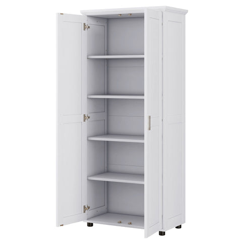 Storage Cabinet With Adjustable Shelves, 2 Doors, Rectangle Design For Bathroom