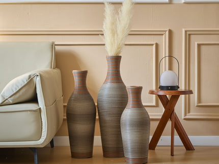 Classic And Neat Floor Vase, High Independent Flower Stand (Set of 3)