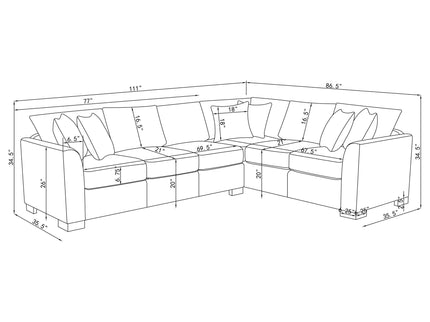 Radison - Upholstered Sectional Sofa With Hidden Sleeper - Greige