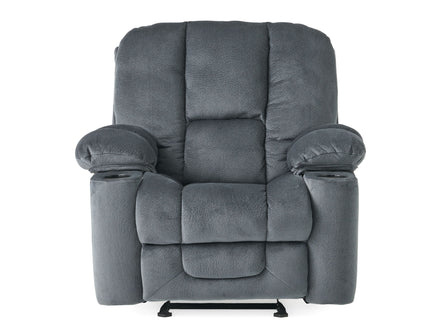 Luxurious Manual Recliner Chair With Skin-Friendly Fabric And Dual Cup Holders