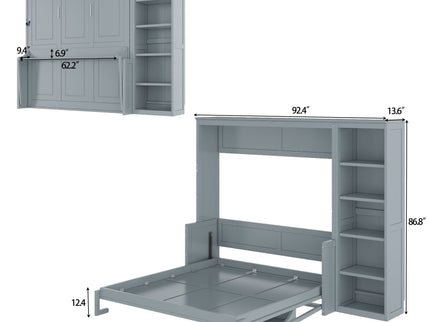 Sturdy Murphy Bed With Desk And Bookshelf