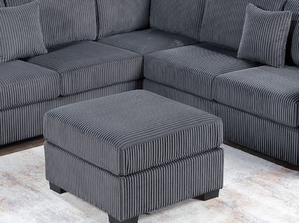 Upholstered L - Shaped 4 Piece Sectional Set With USB, Cocktail Ottoman