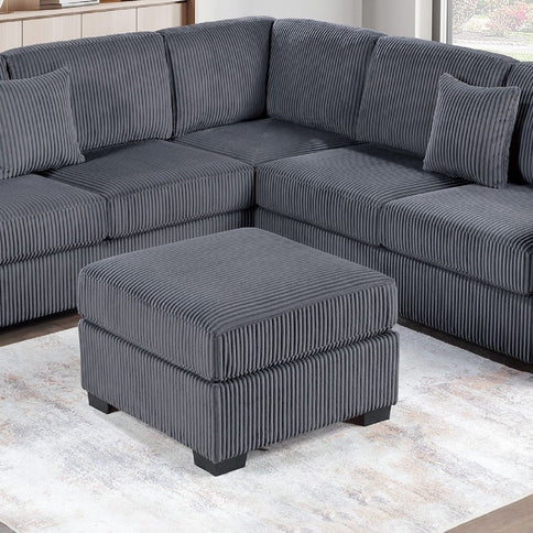 Upholstered L - Shaped 4 Piece Sectional Set With USB, Cocktail Ottoman