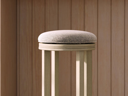 Backless Swivel Stool With Upholstered Seat