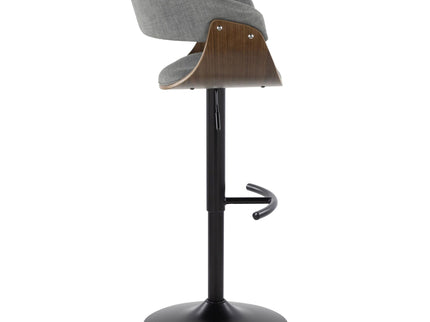 Vintage Mod - Mid Century Modern Adjustable Height Barstool With Swivel & Rounded T Footrest (Set of 2)