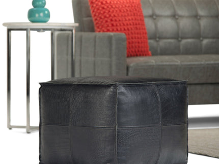 Bowen - Square Pouf - Black