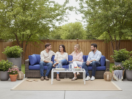Luxurious Wicker Patio Sectional With Weather Resistant Sunbrella Cushions