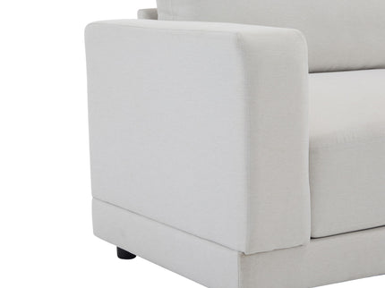 Modern Square Arm Sofa With Soft Fabric Upholstery, Deep Cushions