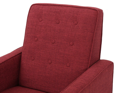 Mid-Century Modern Recliner With Button Tufted Waffle Stitch