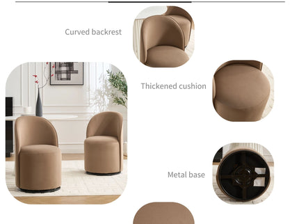 360 Degree Swivel Armless Dining Barrel Chair