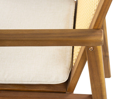 Preston - Outdoor Dining Chair With Cushion (Set of 2) - Teak / Beige