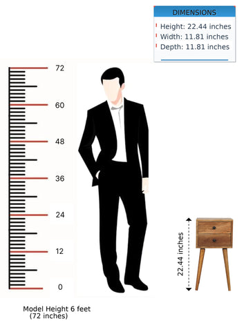 Mini 2 Drawer Nightstand