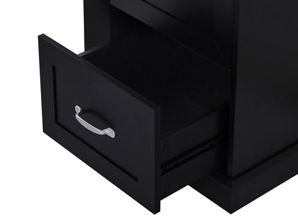 Freestanding Bathroom Storage Cabinet With Adjustable Shelves And Side Hooks Board, Rectangle Design