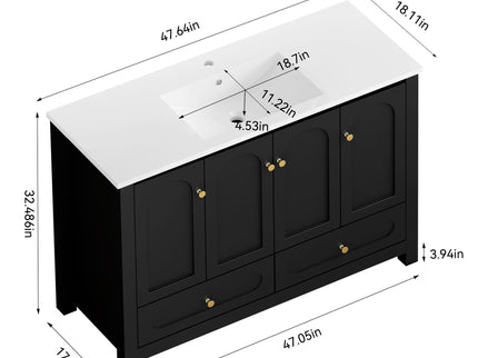 Bathroom Vanity With Sink Combo, 4 Soft Close Doors And 2 Drawers