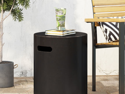 Outdoor End Table With Cutout Handle - Copper