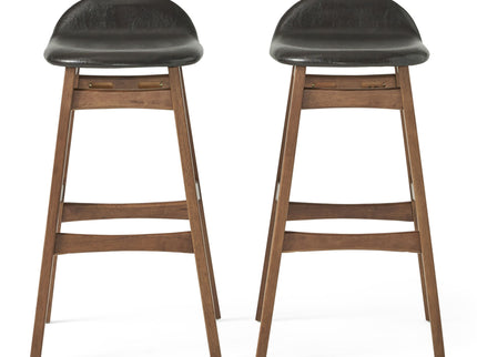 Contemporary Bar Stool With Stylish Seat And Small Backrest