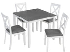White / 5 Pc. Table, 4 Chairs