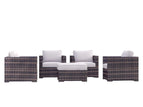 Dark Brown / 5 Pc. 4 Chairs, Ottoman