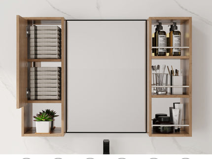 39.4" Wall Mounted Bathroom Cabinet With Storage And - Imitative Oak