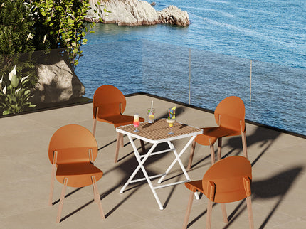 4 Piece Set Of Single Chairs With A Folding Square Table