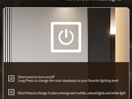 Capsule Shaped Dimmable LED Full Length Wall Mirror With Frame - Silver