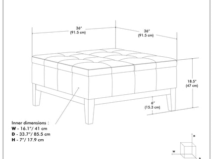 Dover - Multifunctional Lift Top Coffee Table Storage Ottoman
