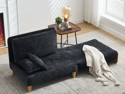 Mid Century Modern Foldable Sofa Bed, 3 In 1 Convertible Sleeper With 3 Pillows