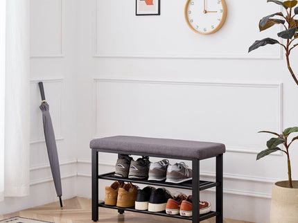 Shoe Bench With Cushion, Storage Seat For Entryway
