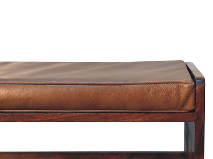 Solid Wood Bench With Upholstered Sea
