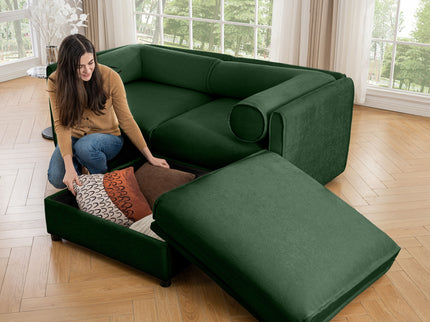 Contemporary Elegant Sofa With Storage And Ottoman