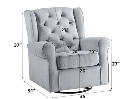 Glider Chair With Swivel - Gray