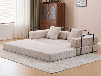 Floor Couch, Convertible Floor Sofa Bed With Pillow Back Support Armrest