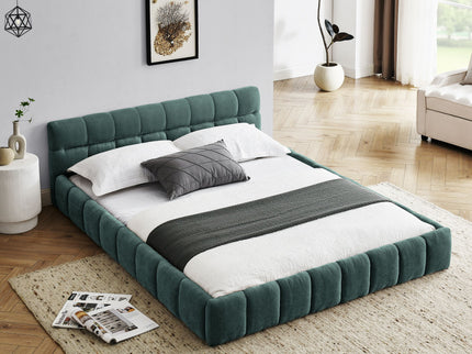 Modern Platform Bed Frame With Thick Fabric