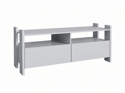 TV Stand For TVs Up To 55" With Open Shelves And 2 Drawers - White